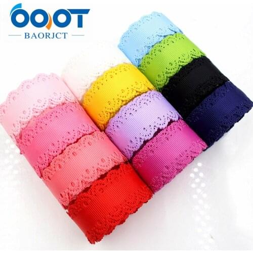 OOOT BAORJCT 177031 hot sale 25mm hollow Flowers solid Grosgrain Ribbon, DIY handmade materials,Clothing accessories