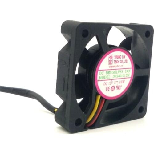 Original DFS401012M 12V 4010 4cm quiet cooling fan 0.8W 3wires