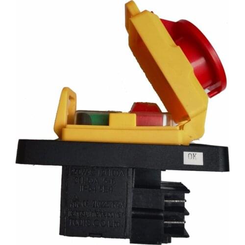 KJD22 4Pins 6Pins Industrial Electromagnetic Switch Emergency Stop Push Button Switch ON OFF PushButton Switches AC 250V 12(10)A