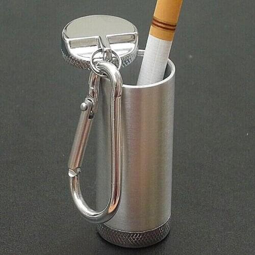 Simple portable zinc alloy ashtray Outdoor mini-cylindrical ashtray
