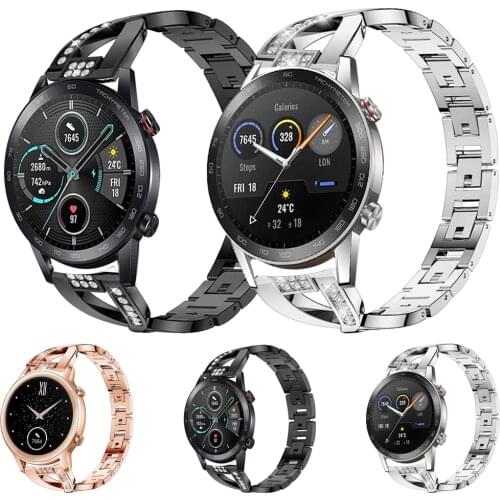 Stainless Steel Wrist Strap for HONOR Magic 2 42mm 46mm Watch Diamond Metal Band for Honor ES GS Pro Watch Watchband 20mm 22mm