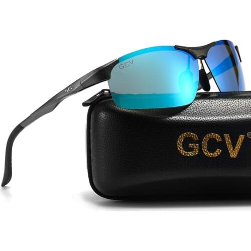 Genuine GCV Polarized Men Aluminum Sunglasses Driving Mirror Lens Male Sun Glasses Aviation Women For Eyewear Military
