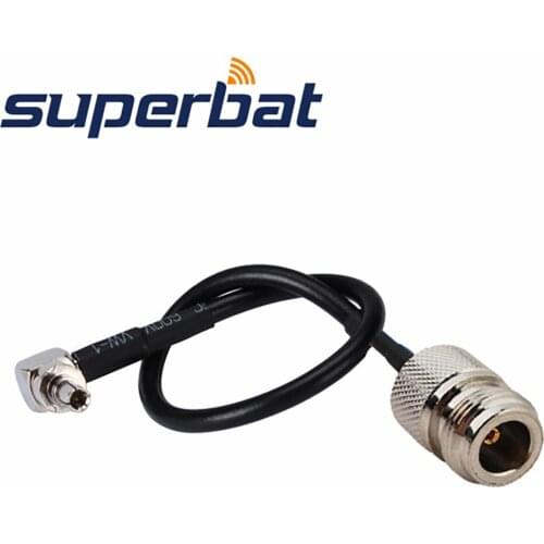 Superbat N Female Jack Straight to CRC9 Male Plug Right Angle Pigtail Jumper Cable RG174 15cm for 3G Huawei Modem