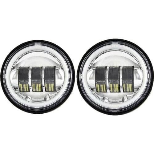 2PCS 4.5" 4 1/2 inch LED Passing Fog Light Motorcycle LED Driving Light for Classic FLHR Road King