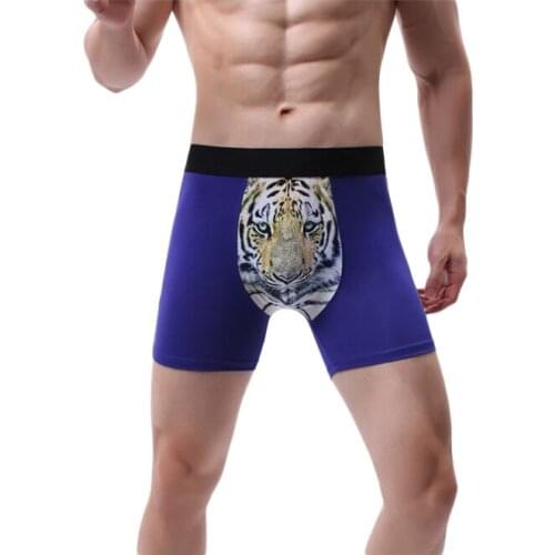 Boxershorts Male Underpants Men Boxers Long Panties Underwear Cotton 3D Printed Loose Under Wear Plus Size Boxer Homme