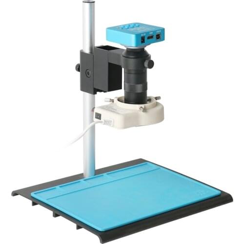 SONY IMX307 1080P HDMI USB Video Microscope Camera 100X Zoom C Mount Lens LED Ring Light For PCB Repair Teaching Jewelry Testing