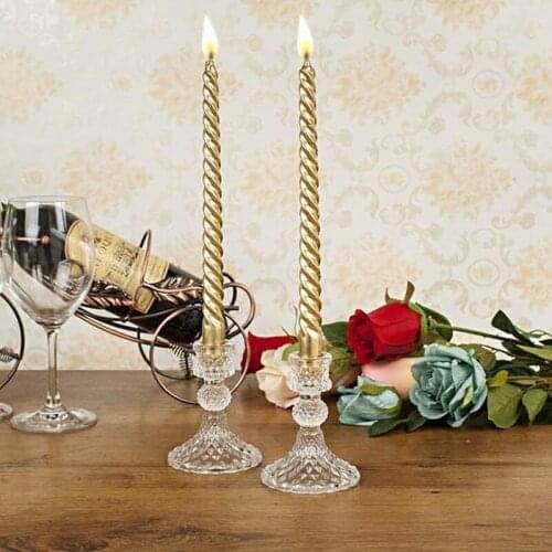 1Pcs Vintage Glass Candlestick Dinner Candle Holder Home Wedding Decorations Transparent Candle Holders