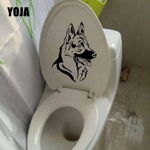 YOJA 17.8X23.5CM German Shepherd Dog Pet Head Animal Home Decor Wall Stickers Toilet Seat Decal T5-1602