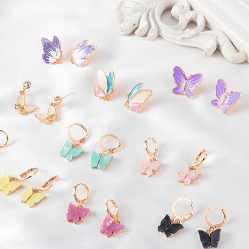 Cute Butterfly Earrings for Women Street Style Drop Earrings Korea Style Fashion Dangle Earrings Luxury Jewelry Oorbellen Gifts