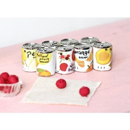 1:12 Dollhouse Mini Cans of Desserts Fruits Model for OB11 Miniature Food Play DIY Scene Model Accessories