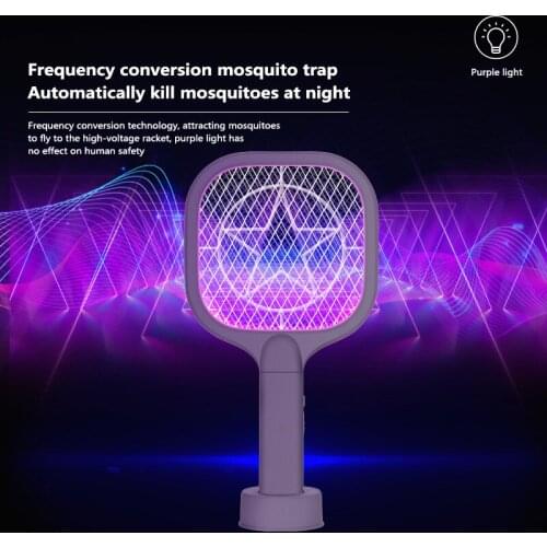 Electric Fly Swatter Bug Zappers Electric Insect Racket Swatter USB Rechargeable Mosquito Swatter Kill Fly Bug Killer Trap 1pcs