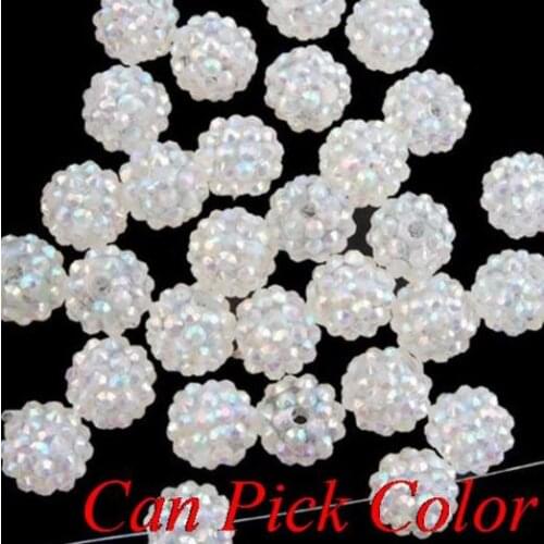 10mm ball pave mixed Resin Beads Basketball Wives DIY Finding jewelry bracelet necklace Chunky earrings finding dfget3 crystal