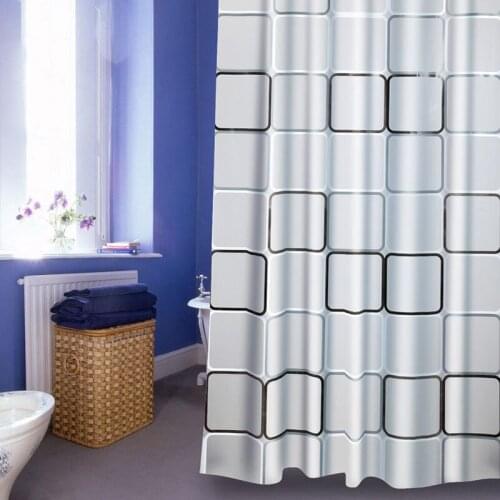 180*180cm PEVA Toilet Bathroom Curtain Waterproof Shower Curtain Fashion Plaid Bath Shower Curtain With 12 Hooks