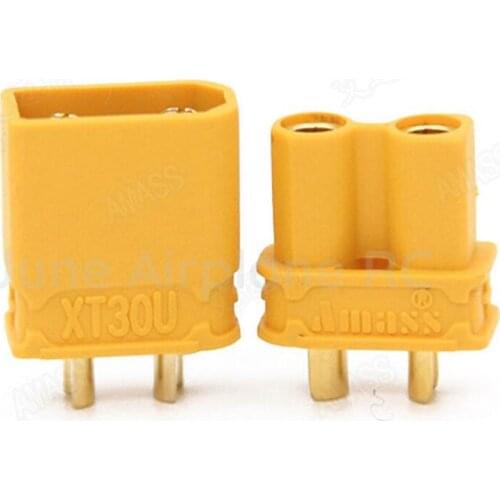 2 Pair Amass XT30U Male Female Bullet Connector Gold Plated Plug For RC FPV Lipo Battery RC Quadcopter