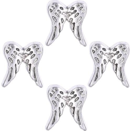 20Pcs/lot Lucky Angel Wing Floating Charms Pendant Floating Glass Locket Necklaces Bracelet Jewelry