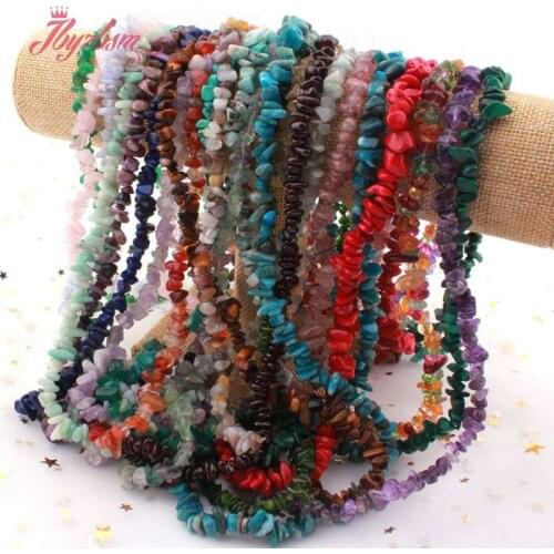 4-6x6-8mm Chip Beads Freefrom Irregular Natural Stone Loose Beads Spacer Bead for Caft DIY Accessories Jewelry Making Design 34"