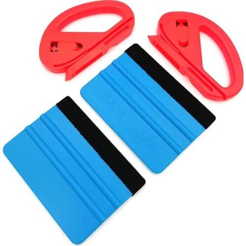 4 pcs/lot Useful Safety Vinyl Cutter & Edge Squeegee Car Wrapping Tools