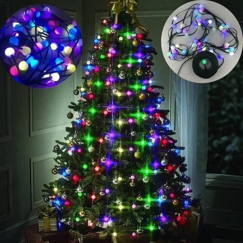 48 LED Bulbs Christmas Tree Multi-Colored Lights Decor Hanging Tree Stackable