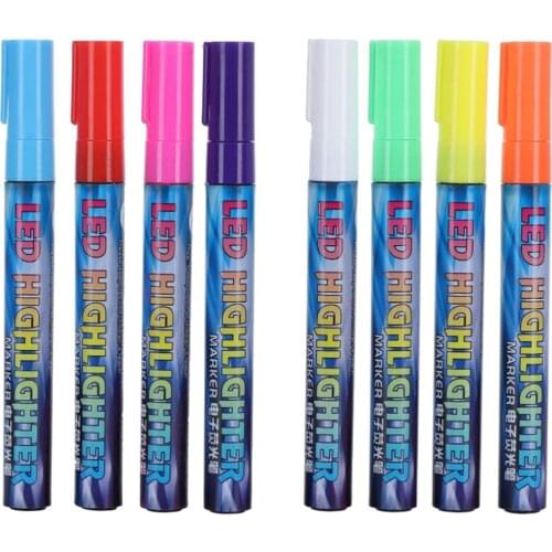 8 Pcs Bee marker LED Highlighter Marks Pen Queen Bee Marker Pen 8 Colors Optional Bevel Nib Paintbrush Beekeeping Tools