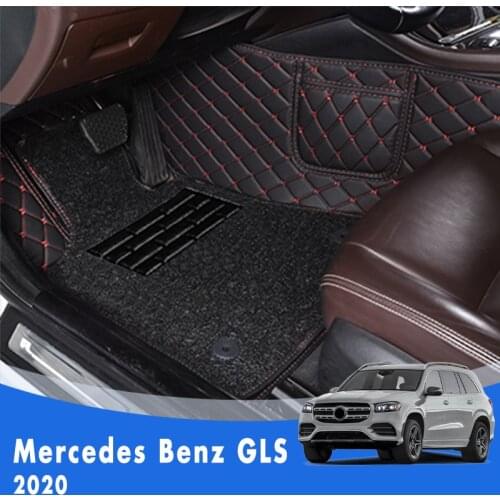 Car Floor Mats For Mercedes Benz GLS 2020 Luxury Double Layer Wire Loop Custom Car Accessories Carpet Car Styling Decoration Rug
