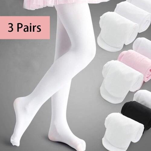 Girls Ballet Dance Tights Spring Autumn children Kids Pantyhose Gymnastics Stocking Velvet White Pink Pantyhose