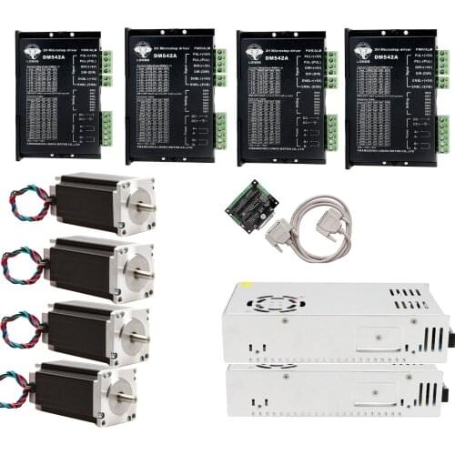 Free Ship to US/EU Stepper Motor 4Axis Nema 23 4.2A 435oz.in 57BYGH High torque Driver&Controller Board CNC Router