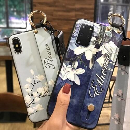 Phone Case For Samsung Galaxy S20plus/S20+ Waterproof Dirt-resistant Anti-dust Delicate Painted Shockproof Back Cover Lanyard