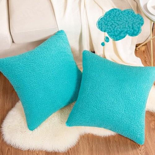 Teal Cushion Cover Home Plush Pillow Case Bed Room Pillowcases Pillows Car Seat Decoration Sofa Throw Pillow covers 45x45 Yellow
