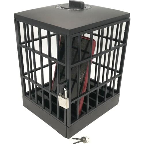 Mobile Phone Jail Cell Phones Stand Holder Lock Up Jail With 60mins Timer Keys For Home Office Classroom Party Black