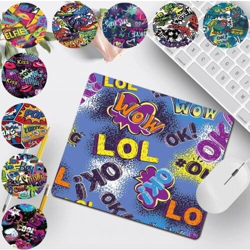Smooth Gaming Mouse Mat Graffiti Art Pattern Print Series Anti-skid PU Leather Mousepad Home Office Computer Portable Mouse Pad