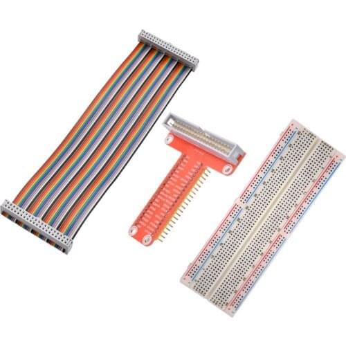 Hot sale Raspberry Pi expansion DIY kit (GPIO cable+ 830 points breadboard + GPIO plate)