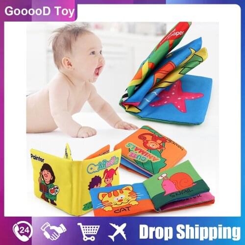 Baby Animal Cloth Book Interactive Newborn Early Learning Develop Cognize Reading Puzzle Book Toys Infant Quiet Book for Kids