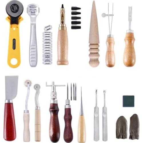 KAOBUY Complete Practical Leather Craft Tools Set Hand Carving Stitching Leathercraft Accessories