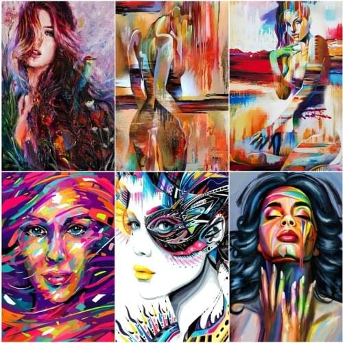 GATYZTORY 60x75cm Frame Color Woman For Adults Children DIY Painting By Numbers Handpainted Oil Painting Modern Home Art