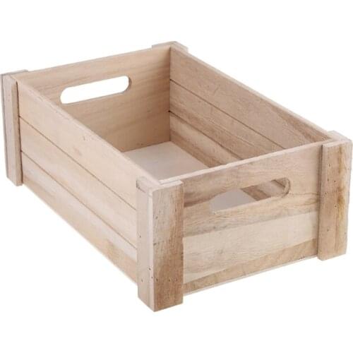 Neko Creative Rectangular Wooden Desktop Storage Basket Desk Organizer Box Desktop