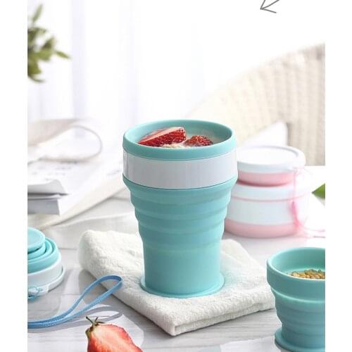 New Travel Silicone Mug Coffee Cups Folding Silica Hiking Mugs Portable Telescopic Drinking Collapsible Leak Proof Food Grade