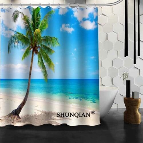 Best Nice Custom Nature Sea Ocean Beach Shower Curtain Bath Curtain Waterproof Fabric Bathroom Curtain MORE SIZE A6.1-3