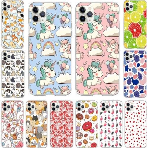 Cute Unicorn For iPhone 12 Pro MAX Case 12 Mini Soft TPU Silicone Cover Phone Case For Apple iPhone 12Pro full 360 protective