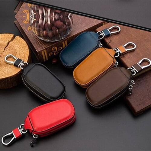Brand New Leather Large Capacity Layer Cowhide Men Multi-function Home Office Car Key Case Universal