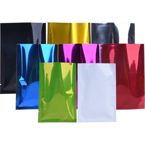 Multiple sizes Green Mylar Heat Seal Smell Proof Aluminium Foil Bag/Pouches Sachets Food Open Top Plating Foil Plain Pocket