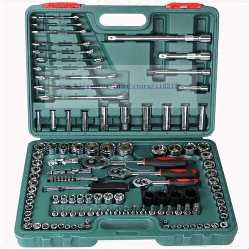121 pieces sets of auto repair tool combination set hardware toolbox sets of tools ratchet wrench tool kits