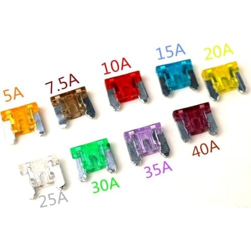 New 10pcs/lot Mini Blade Fuses Auto Car Truck Assortment Fuse Kit 5A 7.5A 10A 15A 20A 25A 30A 35A 40A