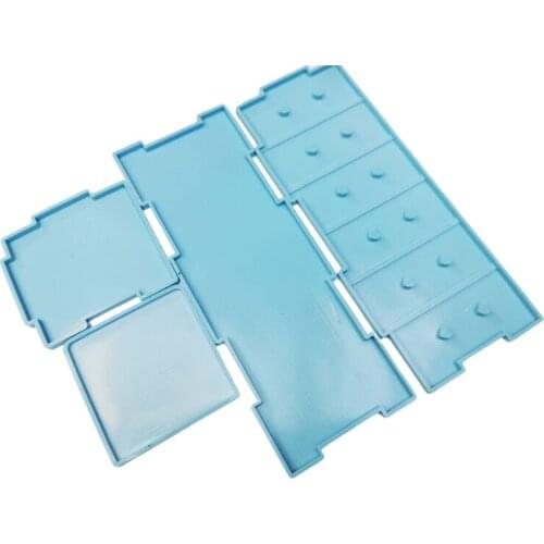 2021 New 1 Set Domino Box Epoxy Resin Mold Storage Case Silicone Mould DIY Crafts Jewelry Container Home Decoration Casting Mold