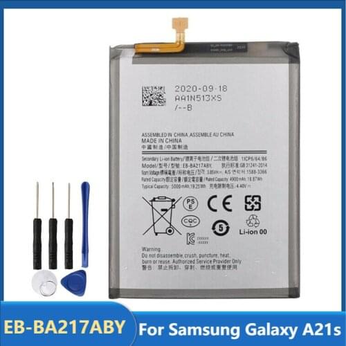 Original Replacement Phone Battery EB-BA217ABY For Samsung Galaxy A21s Rechargable Batteries 5000mAh With Free Tools