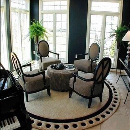 Manual acrylic Round carpet rug gray living room sofa rugs bed bedroom fashion custom rug fitting room mat customizable