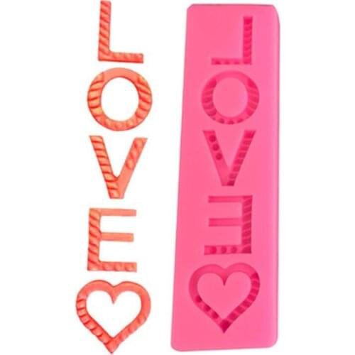 LOVE letter love silicone flip sugar mold cake mold cake baking decoration English letter silicone baking liquid tool