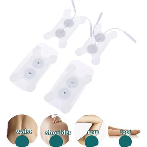 Silicone&Gel Electrode Pads Throat Swallowing Disorder Test Patch Nerve Stimulator With Plug For Tens Therapy Massager HOT 1Pair