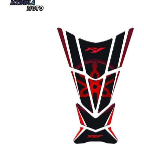 Sticker Motorcycle Tank Pad Protector Stickers Case for YZF-R1 r1 Tankpad 3D Carbon Look red