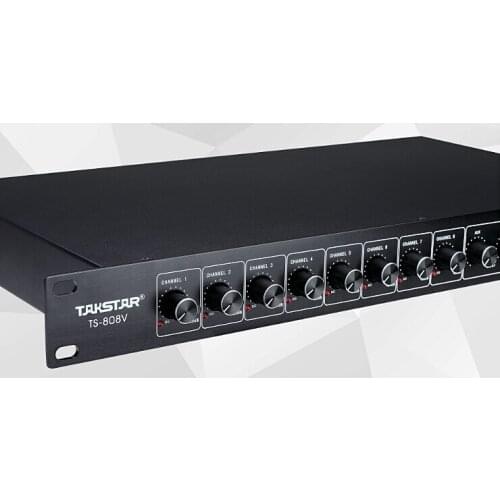 Takstar TS-808 8-CHANNEL INTELLIGENT MIXER Camera PTZ control port Headphone monitoring AUX IN come with 19" rack mount gear