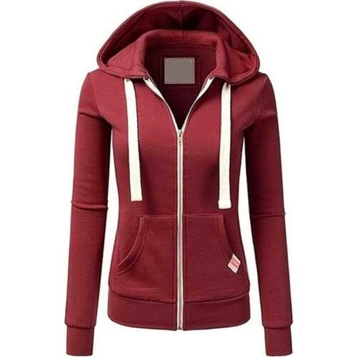 Hoodies Women Zip Up Hoodie 2020 Red Plus Size Clothing Casual Korean Fashion Sweatshirt Spring Oversized Sweatshirts JD371